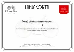 Lahjakortti Pyöräkauppaan Avoin Summa